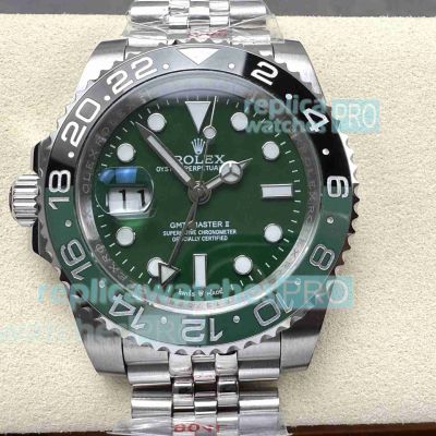 Swiss Quality Rolex Left-handed GMT Master II Sprite Ceramic Bezel 316L Jubilee Watch 
